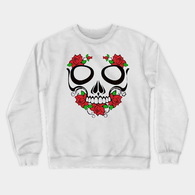 Rose Skull Crewneck Sweatshirt by Scruffies